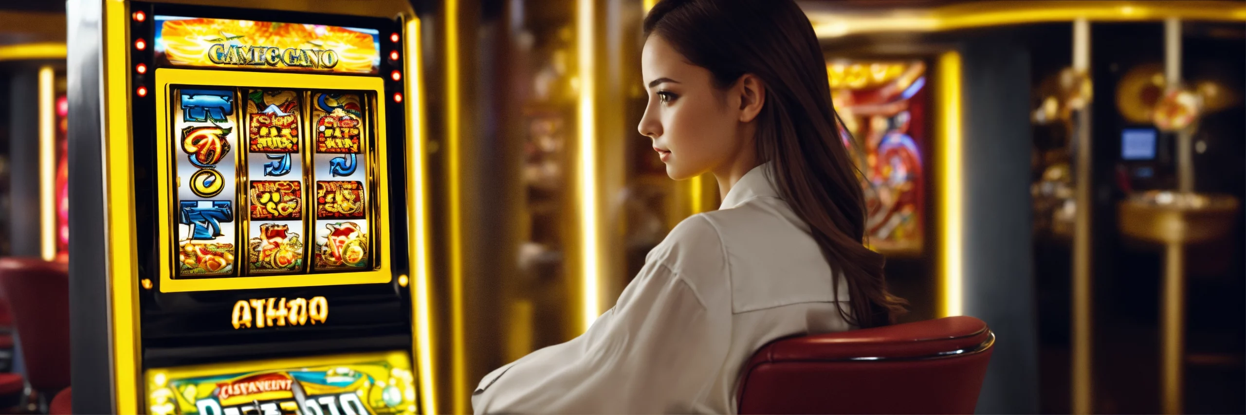 Girl in the futur game attendante casino slot mach